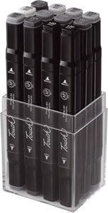 touch twin markers ,Warm-Grey,12 Colors Markers In Plastic Box