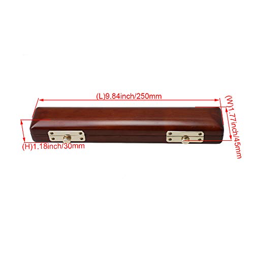 Solid Wood Flute Headjoint Case 25CM Long Musical Parts Flute Mouthpiece Case (Maroon)