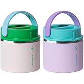 Thermoflask 20 oz Double Wall Insulated Food Jar, 2-Pack, Opal Breeze/Dreamy Orchid