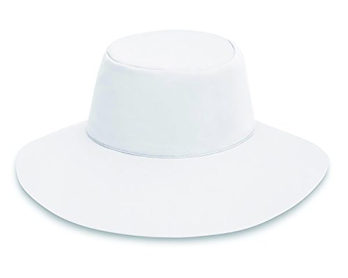 Wallaroo Womens Aqua Hat With Chin Strap Sun Hat - UPF 50+ - Packs Flat! White