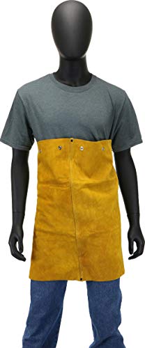 West Chester IRONCAT 7001 Heat Resistant Split Cowhide Leather Welding Bib, 20" Length