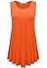 JollieLovin Womens Sleeveless Comfy Plus Size Tunic Tank Top with Flare Hem - Orange, 3X