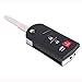 WBOY 4 Button Remote Key Flip Replacement Uncut Blade Shell Fob Case Compatible With Mazda 3 5 6 RX8 CX7 CX9 No Chips