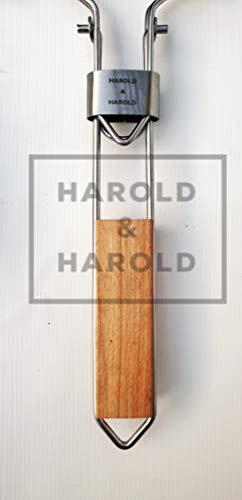Harold & Harold BBQ Portable Grilling Basket Folding with Magnetic Grill Light and Removable Handle for Fish, Vegetables, Steak, Shrimp or Kabobs. Outdoor Grill Basket with Barbecue Grill Light