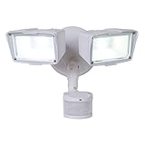 All-Pro MST18920LW 180-Degree Motion Activated Twin Head LED Floodlight, White