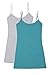 Bozzolo 2 4 Pack Women's Junior Plus Adjustable Spaghetti Strap Long Tank Top