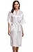 Aibrou Women's Kimono Robe Dressing Gown Long Classic Satin Wedding Nightwear