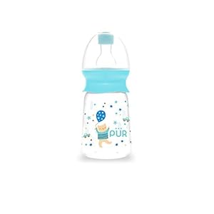 Pur Classy Bottle 4 oz./130 ml. with Vari Flow Silicone Nipple (Blue)