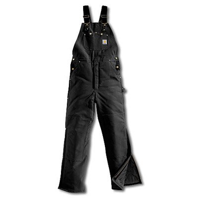 Bib Overalls, Black, Size 40x32 In