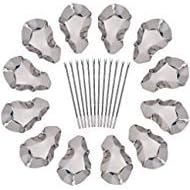 Oyster Shells Stainless Steel Reusable Grill Tray Serving Shell 12 Pack for Grilling and Cooking Oysters 24 Piece Set Seafood Tools Complete with 12 Forks