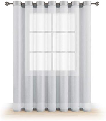 Grommet Semi Sheer Luxury 1 Double Wide Curtain Panel Window Home Decor and Upsclae Design Light Penetrating Provide Privacy Soft Durable Polyester Easy Maintenance (Panoramic 104”x84” Baby Silver
