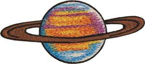 Novelty Iron on Patch - Sun, Moon, & Stars - Saturn Applique