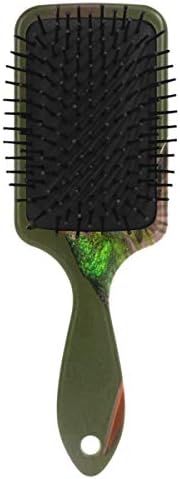 Hummingbirds Pink Flower Hair Brush with Grip Handle Massage Scalp Plastic Hairbrush Detangler Vented Nylon Pins Air Cushion Tickling Comb Anti Static & Frizz, for Thick Curly Wet Dry Hair