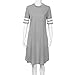 Hotkey Women’s Striped Print Short Sleeve Casual A-line Midi Dress Summer Swing Dress Cocktail Boho Dress Party Dress Graythumb 3