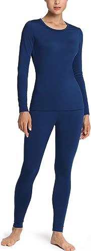 TSLA Women's Thermal Underwear Set, Soft Fleece