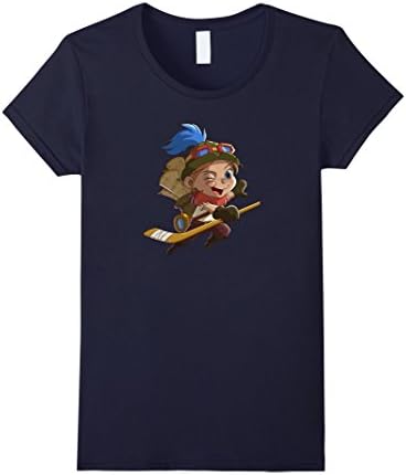 Womens Cute Cartoon Teemo T-shirt XL Navy