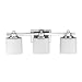 Chloe Lighting CH821036CM24-BL3 Contemporary 3 Light Chrome Finish Bath Vanity Wall Fixture White Alabaster Glass 24