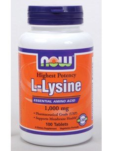 Now Foods L-Lysine 1000 mg Double Strength - 100 Tabs 3 Pack