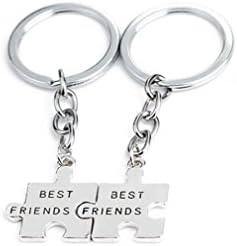 Silver Puzzle Best Friends BFF Friendship Pendant Keyring Keyfob Keychain Jewelry Gifts