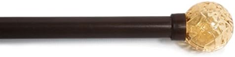 Fancy Adjustable Cafe Curtain Rod and Amber Globe Finial Set - 2 Colors &amp; Sizes