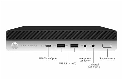 HP EliteDesk 800 G3 Mini Desktop PC, Intel Core i5-7500, 8GB RAM, 256GB SSD, US QWERTY WiFi Keyboard, Bluetooth, Windows 11 Pro (Refurbished)