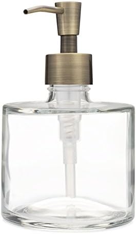 Rail19 Seaside Spa Soap Dispenser w/Metal Soap Pump for The Kitchen and Bathroom Great for Lotions and Liquid Hand Soaps (Brass)