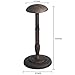 MyGift 13-Inch Dome Shaped Hat Rack Stand and Wig Display Holder in Antique Brown Wood Finish