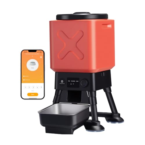 Automatic Dog Feeder for Large Dogs, 14L Capacity, Remote Feed, Anti-Lock System, Automatic Dog Food Dispenser, 2.4G WiFi App Control, Fountain