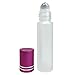 Beauticom® Glass 10ml ~ 1/3 oz Roller Bottles with Metal Cap, Stainless Steel Roll Balls for Essential Oil, Aromatherapy, Perfume, Lip Gloss, Lip Balm, Roll on Bottles (6 Bottles, PINK)