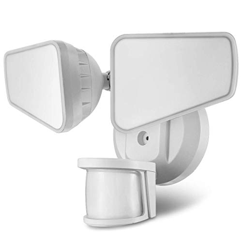 STASUN 32W 2800LM LED Security Motion Sensor Light with Wide Lighting Angle, 5000K Daylight, 240°Sensing Angle, Waterproof Dusk to Dawn Flood Light for Garage, Garden, Deck, Porch (White)