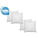 IZO Home Goods Premium Outdoor Anti-mold Water Resistant Hypoallergenic Stuffer Pillow Insert Sham Square Form Polyester, 18" L X 18" W (4 Pack), Standard/White