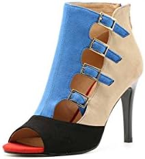 Shoebox Kicks Strapped Gladiator High Heels (10, Blue)