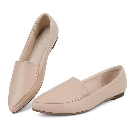 MUSSHOE Loafers for Women Comfortable Pointed Toe Memory Foam Women's Loafers