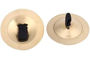GLOGLOW Finger Cymbals, Music Instrument Rhythm Maker Belly Dance Finger Cymbals Brass Zills for Dancer Evening Party, One Pair
