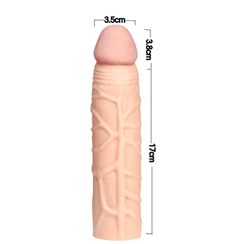 Preservativo-Allungato-Maschio-Allungabile-Preservativo-Realistico-Del-Pene-A-Bocca-Singola-Giocattolo-Di-Coppia-Contraccettiva-LEiaculazione-Ritardata-Puo-Essere-Riutilizzata17x35x38CM