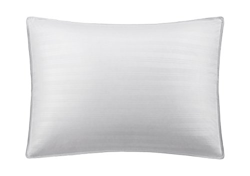 Allrange Medium Support Down and Gel Fiber Pillow, Hypoallergenic, Gusseted style, 100%Cotton Cover, Chamber Construction, Pillow-in-Pillow, Down Softness, Light Weight, White, Standard Size