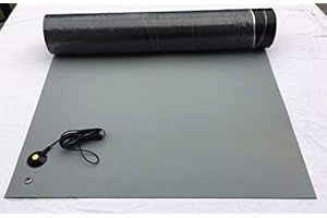 GROUNDHUG Rubber ESD Anti-Static HIGH Temperature Soldering MAT-24" X 72" (2'x 6') - 0.08" Thick- with Ground Cable-Gray