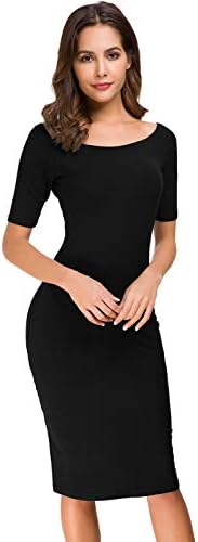Acacia Flowers Women's Knitting Casual Short Sleeve Bodycon Tight Midi Dress Cocktail Party Pencil Dresses