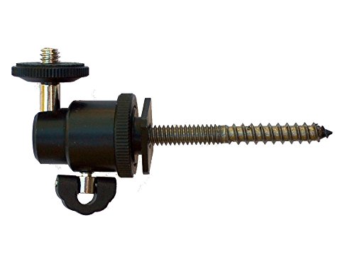 Screw in Wood Tree Mount With Ball Head and Tripod Mount for Gopro Hero POV Action Cameras and Trail Cameras, Camcoders - Perfect for Huting Shooting