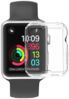 (1 Pack)Apple Watch Case 38mm/42mm，MotionX Ultra-Slim Electroplate TPU Soft Case Cover for Apple Watch Series 1/2 (Apple Watch Case 42mm+Clear)