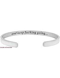 SheridanStar "Just Breathe and Keep F-ing Going" Brazalete motivacional con cita de mantra para mujeres y adolescentes