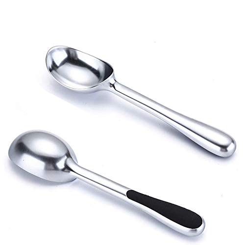 JSDOIN Ice Cream Scoop with Chisel-Shaped Tip, Non-Slip Easy to Grip Handle, Solid Stainless Steel for Soft or Hard Ice Cream - Dishwasher Safe