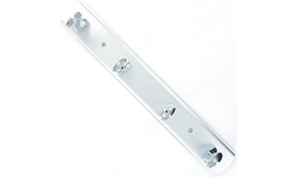Merriway BH04688 Indented Matt Aluminium Rail Style Coat Hook with Chrome Finish Notched Robe x 4