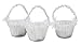 Darice VL2045-01 Flower Girl Basket, White, Set of 3