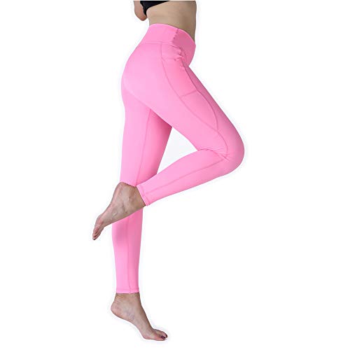 KEENO Women's Yoga Pants high Waist Exercise Running Strength Elastic Yoga Pants with Pocket