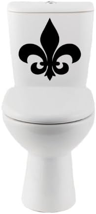 Fleur De Lis Decal- Toilet, Auto, Sticker (Black-Matte)