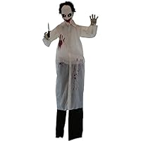 Haunted Hill Farm 5.4 ft. Animatronic Doctor | Stand or Hanging Halloween Prop | Flashing Red Eyes | Haunting Sound Effects | Lightweight | Battery-Operated | Halloween Decoration | HHDOC-2FLSA Haunted Hill Farm 5.4 ft. Animatronic Doctor | Stand or Hanging Halloween Prop | Flashing Red Eyes | Haunting Sound Effects | Lightweight | Battery-Operated | Halloween Decoration | HHDOC-2FLSA