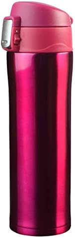 ZIIYAN 15 Ounce Double Wall Vacuum Insulated Stainless Steel Travel Mug Thermo Mug, Red