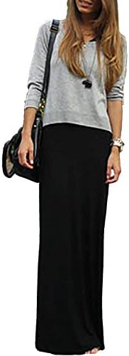 Vivicastle  Women 's USA Spand Long Solid Rayon Foldover  Maxi  Skirt