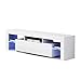 SUNCOO LED TV Stand Media Console Cabinet with 2 Drawers Living Room Storage High Gloss White Up to 63-inch TV Screens